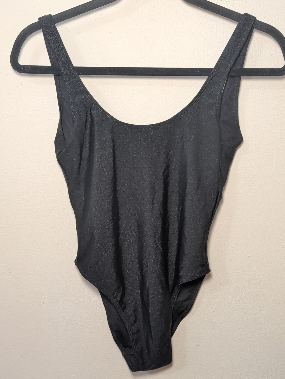Dixperfect Malibu Retro 80s/90s Inspired High Cut Low Back Swimsuit Black Size S